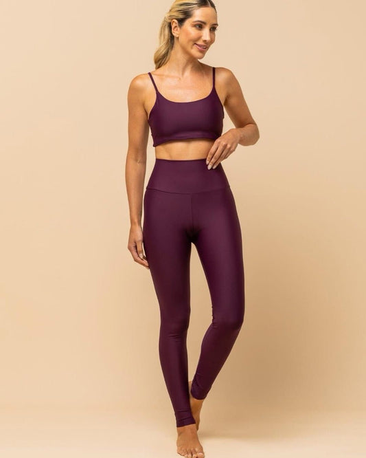 Leggings de Cintura Alta Burdeos – Compresión y Comodidad